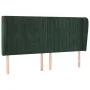 Cabecero con orejas de terciopelo verde oscuro 183x23x118/128cm de , Cabeceros y pies de cama - Ref: Foro24-3118257, Precio: ...