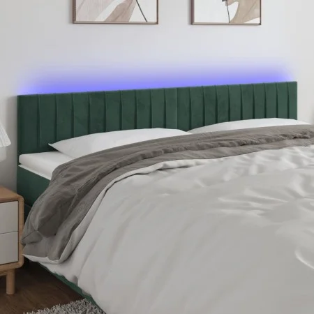 LED-Kopfteil aus dunkelgrünem Samt, 200 x 5 x 78/88 cm von , Kopf- und Fußteile - Ref: Foro24-3121919, Preis: 76,56 €, Rabatt: %