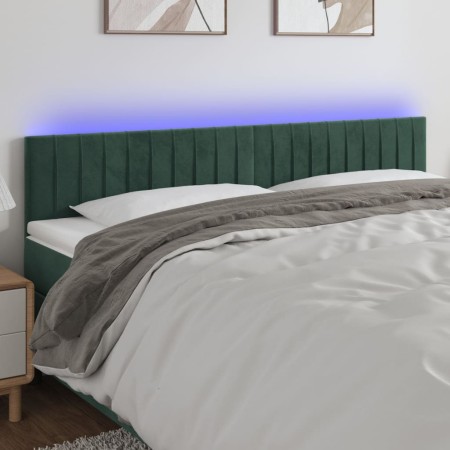 LED-Kopfteil aus dunkelgrünem Samt, 200 x 5 x 78/88 cm von , Kopf- und Fußteile - Ref: Foro24-3121919, Preis: 80,57 €, Rabatt: %