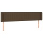 Dark brown fabric headboard with LED 203x16x78/88 cm by , Headboards and footboards - Ref: Foro24-3123499, Price: 75,41 €, Di...