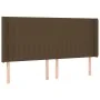 Dark brown fabric headboard with LED 163x16x118/128 cm by , Headboards and footboards - Ref: Foro24-3124295, Price: 114,56 €,...