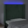 Dark green velvet LED headboard 93x16x118/128 cm by , Headboards and footboards - Ref: Foro24-3124325, Price: 94,53 €, Discou...