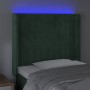 LED-Kopfteil aus dunkelgrünem Samt, 93 x 16 x 118/128 cm von , Kopf- und Fußteile - Ref: Foro24-3124325, Preis: 95,36 €, Raba...
