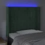 Cabecero con LED de terciopelo verde oscuro 103x16x118/128 cm de , Cabeceros y pies de cama - Ref: Foro24-3124331, Precio: 97...