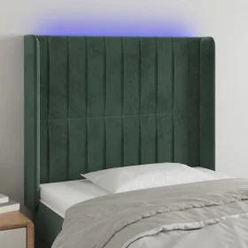 LED-Kopfteil aus dunkelgrünem Samt, 83 x 16 x 118/128 cm von , Kopf- und Fußteile - Ref: Foro24-3124319, Preis: 89,56 €, Raba...