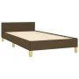 Dark brown fabric bed frame with headboard 80x200 cm by , Beds and slatted bases - Ref: Foro24-3125012, Price: 160,14 €, Disc...