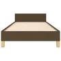 Dark brown fabric bed frame with headboard 80x200 cm by , Beds and slatted bases - Ref: Foro24-3125012, Price: 160,14 €, Disc...