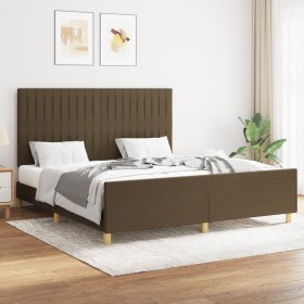 Bettgestell mit Kopfteil aus braunem Stoff 160x200 cm von , Betten und Lattenroste - Ref: Foro24-3125230, Preis: 219,95 €, Ra...