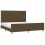Bed frame with headboard in brown fabric 160x200 cm by , Beds and slatted bases - Ref: Foro24-3125230, Price: 211,94 €, Disco...