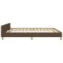Bed frame with headboard in brown fabric 160x200 cm by , Beds and slatted bases - Ref: Foro24-3125230, Price: 211,94 €, Disco...