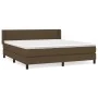 Box spring bed with dark brown fabric mattress 160x200 cm by , Beds and slatted bases - Ref: Foro24-3129884, Price: 491,97 €,...