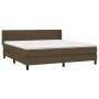 Box spring bed with dark brown fabric mattress 160x200 cm by , Beds and slatted bases - Ref: Foro24-3129884, Price: 491,97 €,...