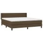 Box spring bed with dark brown fabric mattress 180x200 cm by , Beds and slatted bases - Ref: Foro24-3129892, Price: 536,95 €,...