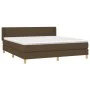 Box spring bed with dark brown fabric mattress 160x200 cm by , Beds and slatted bases - Ref: Foro24-3130284, Price: 476,41 €,...
