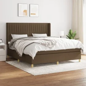 Box spring bed with dark brown fabric mattress 180x200 cm by , Beds and slatted bases - Ref: Foro24-3132172, Price: 591,61 €,...