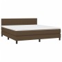 Boxspringbettmatratze LED-Leuchten dunkelbrauner Stoff 160x200cm von , Betten und Lattenroste - Ref: Foro24-3133328, Preis: 5...
