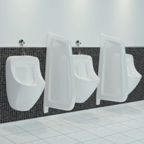 Separador de privacidad de urinario de pared cerámica blanco