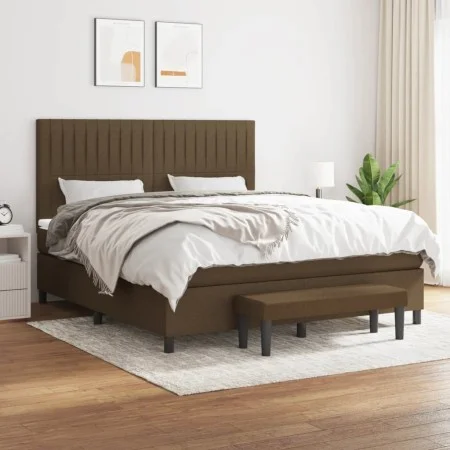 Boxspringbett mit dunkelbrauner Stoffmatratze 180x200 cm von , Betten und Lattenroste - Ref: Foro24-3136776, Preis: 617,31 €,...