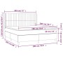 Cama box spring colchón luces LED tela marrón oscuro 180x200cm de , Camas y somieres - Ref: Foro24-3138496, Precio: 627,60 €,...