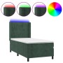Box spring bed with mattress and LED dark green velvet 100x200cm by , Beds and slatted bases - Ref: Foro24-3139670, Price: 38...