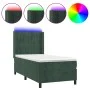 Box spring bed with mattress and LED dark green velvet 100x200cm by , Beds and slatted bases - Ref: Foro24-3139670, Price: 37...