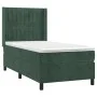 Box spring bed with mattress and LED dark green velvet 100x200cm by , Beds and slatted bases - Ref: Foro24-3139670, Price: 37...