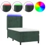 Box spring bed with mattress and LED dark green velvet 90x200 cm by , Beds and slatted bases - Ref: Foro24-3139664, Price: 36...
