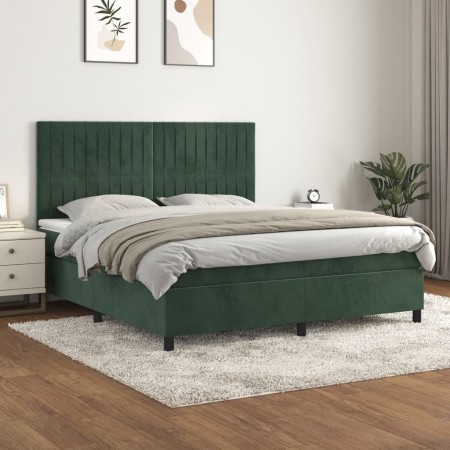 Boxspringbett mit dunkelgrüner Samtmatratze 180x200 cm von , Betten und Lattenroste - Ref: Foro24-3143160, Preis: 656,29 €, R...