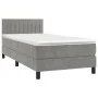 Box spring bed with mattress and LED light gray velvet 80x200 cm by , Beds and slatted bases - Ref: Foro24-3134489, Price: 27...