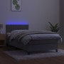 Boxspringbett mit Matratze und hellgrauem LED-Samt 80x200 cm von , Betten und Lattenroste - Ref: Foro24-3134489, Preis: 276,4...