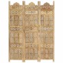 Biombo de 3 paneles tallado a mano madera de mango 120x165 cm en Divisores de ambientes | Comprar online en Foro24