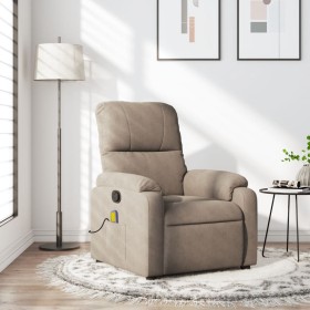 Massage recliner taupe gray microfiber fabric by , Armchairs - Ref: Foro24-373456, Price: 274,75 €, Discount: %
