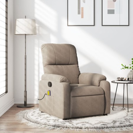 Sillón reclinable de masaje tela de microfibra gris taupe de , Sillones - Ref: Foro24-373456, Precio: 275,98 €, Descuento: %