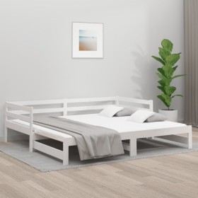 Sofá cama nido madera maciza de pino blanco 90x190 cm