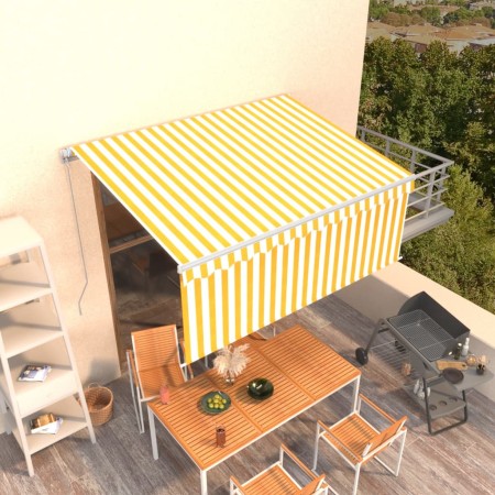 Toldo retráctil manual con persiana amarillo y blanco 3x2,5 m en Toldos | Comprar online en Foro24
