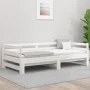 Trundle sofa bed solid white pine wood 90x190 cm by , Beds and slatted bases - Ref: Foro24-840136, Price: 168,67 €, Discount: %