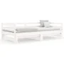 Trundle sofa bed solid white pine wood 90x190 cm by , Beds and slatted bases - Ref: Foro24-840136, Price: 168,67 €, Discount: %
