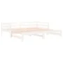 Trundle sofa bed solid white pine wood 90x190 cm by , Beds and slatted bases - Ref: Foro24-840136, Price: 168,67 €, Discount: %