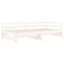 Trundle sofa bed solid white pine wood 90x190 cm by , Beds and slatted bases - Ref: Foro24-840136, Price: 168,67 €, Discount: %