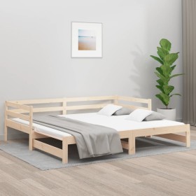 Sofá cama nido madera maciza de pino 90x200 cm de , Camas y somieres - Ref: Foro24-840141, Precio: 132,52 €, Descuento: %