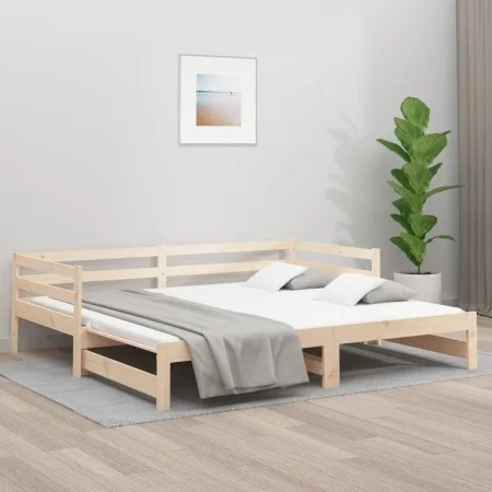 Sofá cama nido madera maciza de pino 90x200 cm de , Camas y somieres - Ref: Foro24-840141, Precio: 130,63 €, Descuento: %