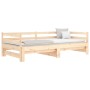 Trundle sofa bed solid pine wood 90x200 cm by , Beds and slatted bases - Ref: Foro24-840141, Price: 132,52 €, Discount: %
