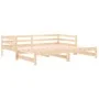 Sofá cama nido madera maciza de pino 90x200 cm de , Camas y somieres - Ref: Foro24-840141, Precio: 130,63 €, Descuento: %