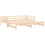 Trundle sofa bed solid pine wood 90x200 cm by , Beds and slatted bases - Ref: Foro24-840141, Price: 132,52 €, Discount: %