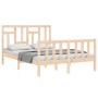 Bed frame with solid wood headboard 140x200 cm by , Beds and slatted bases - Ref: Foro24-3193141, Price: 128,18 €, Discount: %