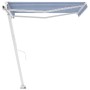 Toldo de pie retráctil manual azul y blanco 300x250 cm en Toldos | Comprar online en Foro24