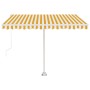 Toldo de pie retráctil manual amarillo y blanco 300x250 cm en Toldos | Comprar online en Foro24