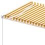 Toldo de pie retráctil manual amarillo y blanco 300x250 cm en Toldos | Comprar online en Foro24