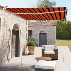 Toldo de pie retráctil manual naranja y marrón 300x250 cm en Toldos | Comprar online en Foro24