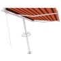 Toldo de pie retráctil manual naranja y marrón 300x250 cm en Toldos | Comprar online en Foro24
